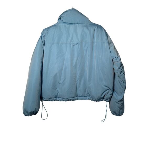 BDG Urban Outfitters Jacket Womens Medium LT Blue Puffer Coat Isla Funnel Neck - Picture 2 of 7